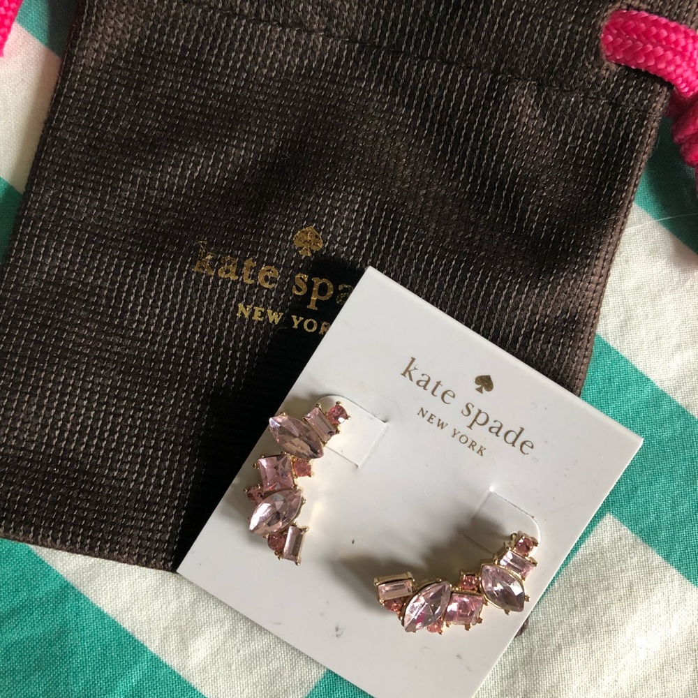 NWT Kate Spade light pink ear climbers